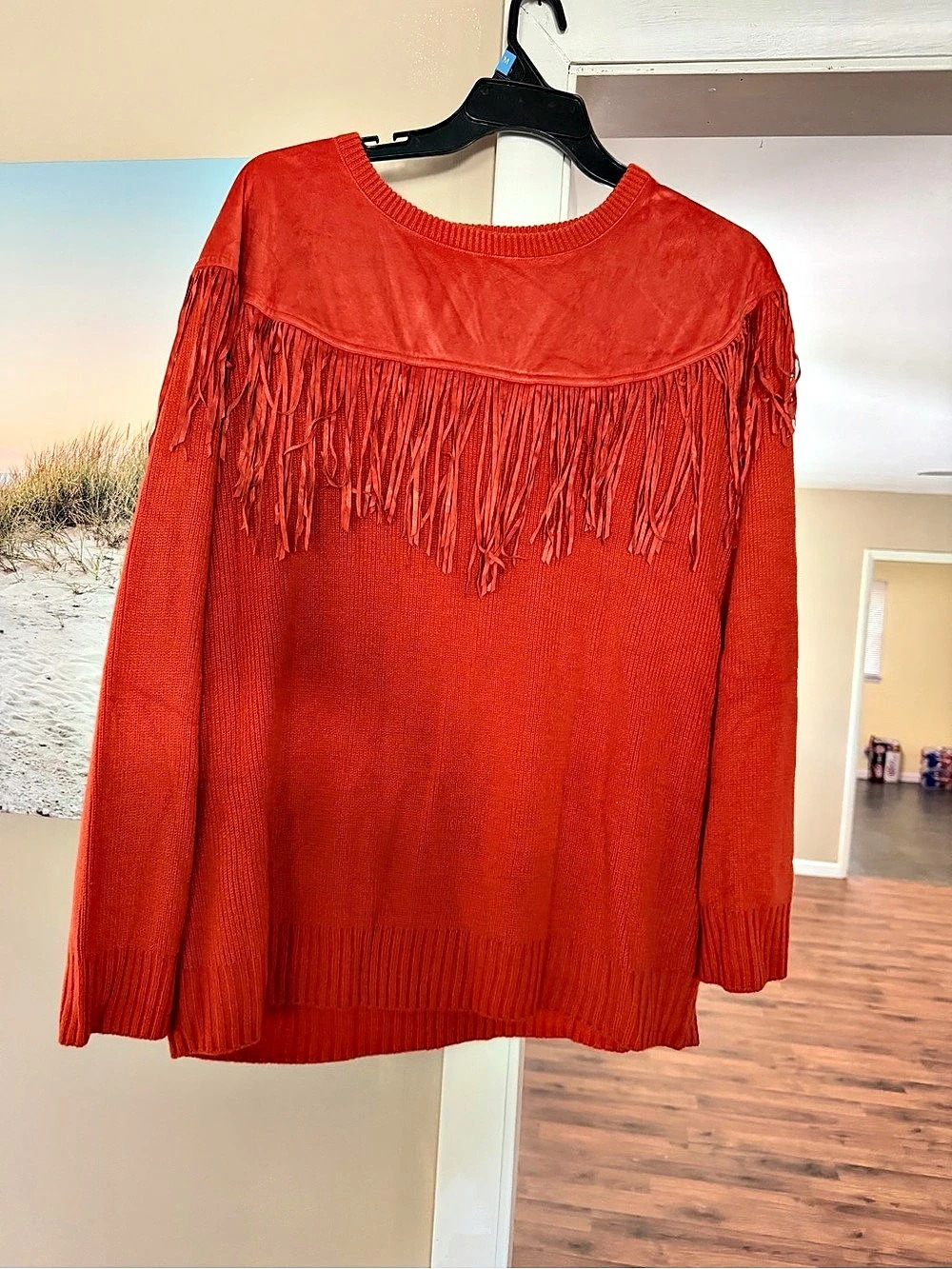 Wrangler Retro fringe sweater Fringe Sweater in Red Size XXL NWT